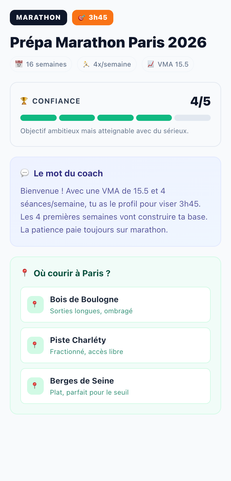 Message du coach